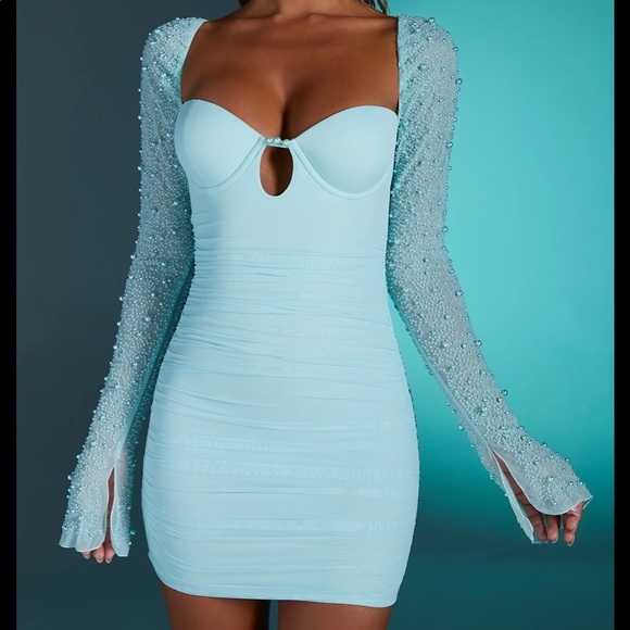 SOLD - NWOT GUIANA Embellished Long Sleeve Mini Dress - Picture 1 of 3